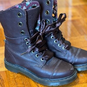 Dr. Martens Aimilita fold-over burgundy boots